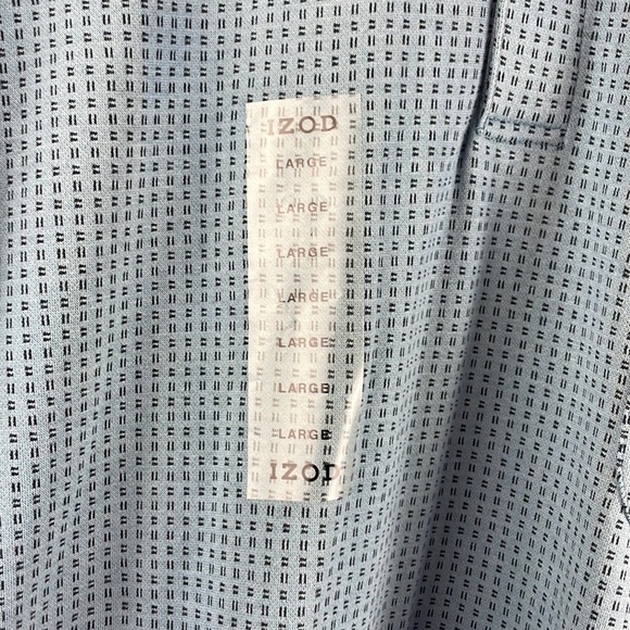NWOT IZOD Golf  Men Polo Shirt SZ L Blue with Design Soft and Comfortable - Picture 4 of 9